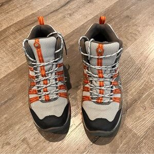 MERRELL Tuskora Mid Waterproof Hiking Boots Sz 9 Brindle Burnt Orange J080664